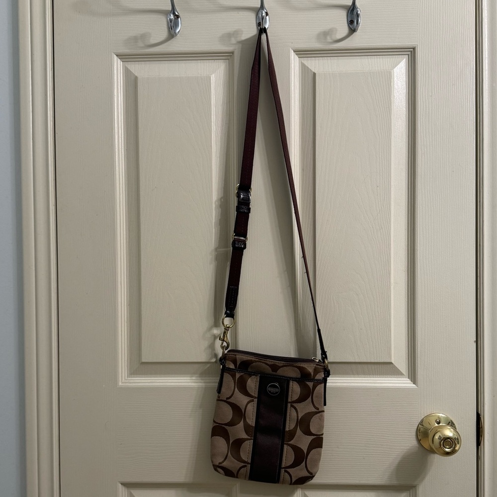 Coach monogram crossbody purse
